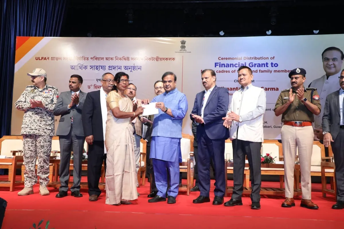 Assam CM Distributes Financial Grant to Former ULFA Cadres, Their Kin  Image: Twitter