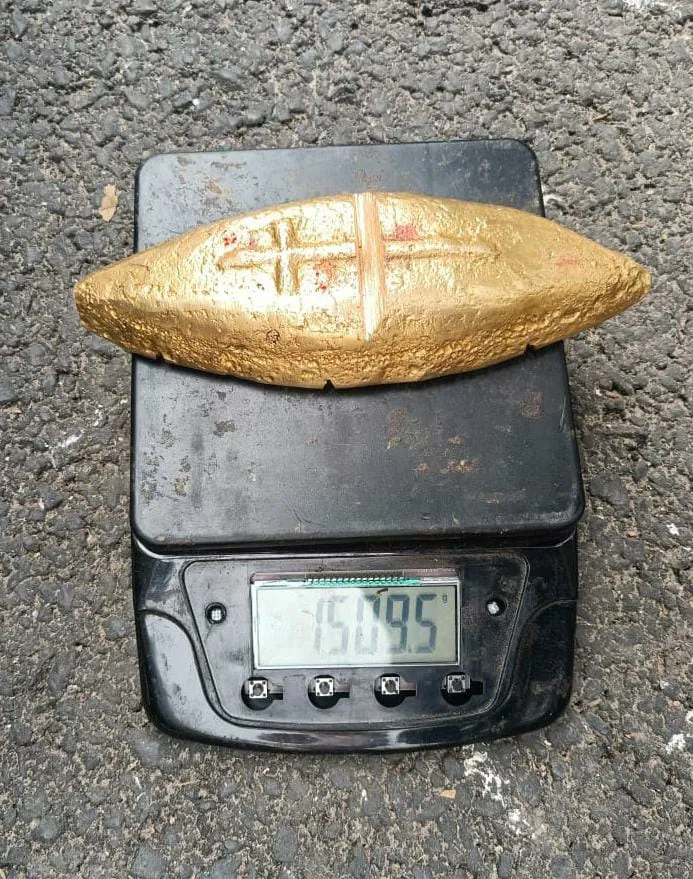 The seized gold shaped boat  