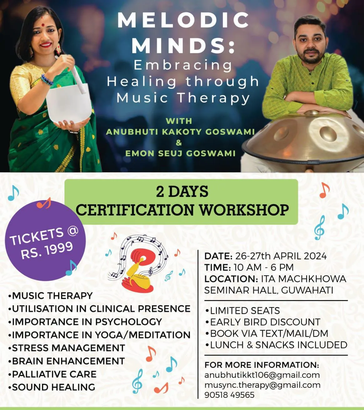 Music Therapist Anubhuti Goswami Introduces Music Therapy Workshop in Guwahati  