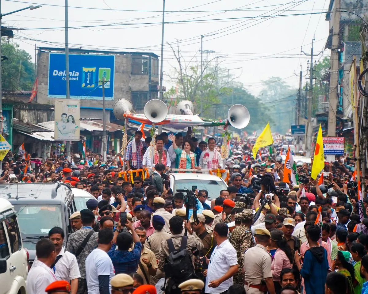 Priyanka Gandhi Vows Wage Hike for Assam Tea Garden Workers  Image: Twitter