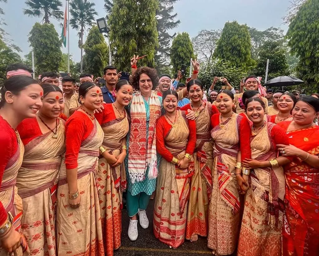 Priyanka Gandhi Vows Wage Hike for Assam Tea Garden Workers  Image: Twitter