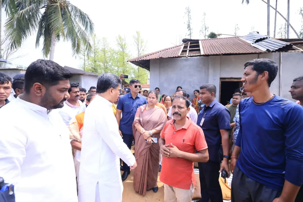 Tripura CM Manik Saha Visits Cyclone-Affected Families in Sepahijala  Image: Twitter