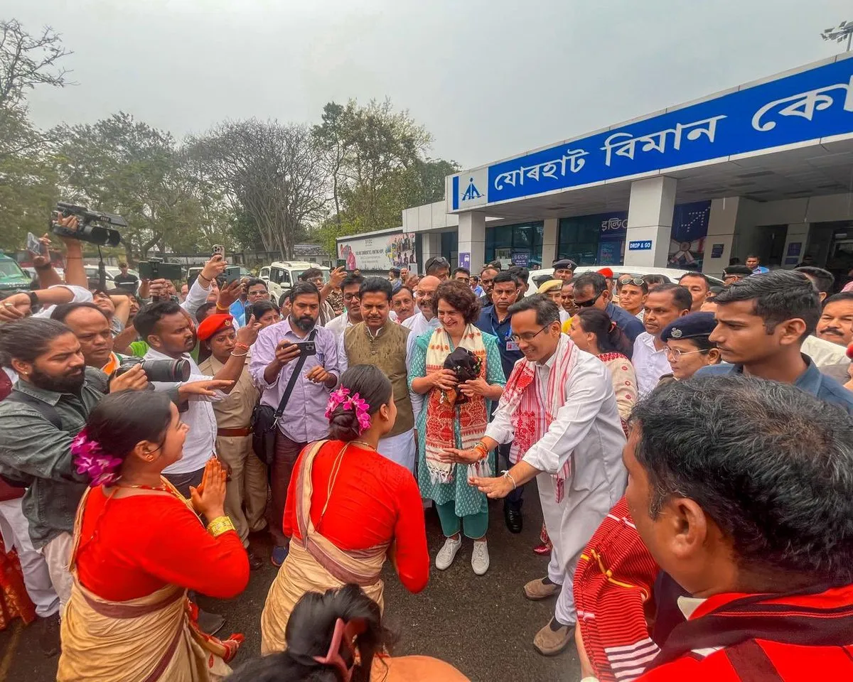 Priyanka Gandhi Vows Wage Hike for Assam Tea Garden Workers  Image: Twitter