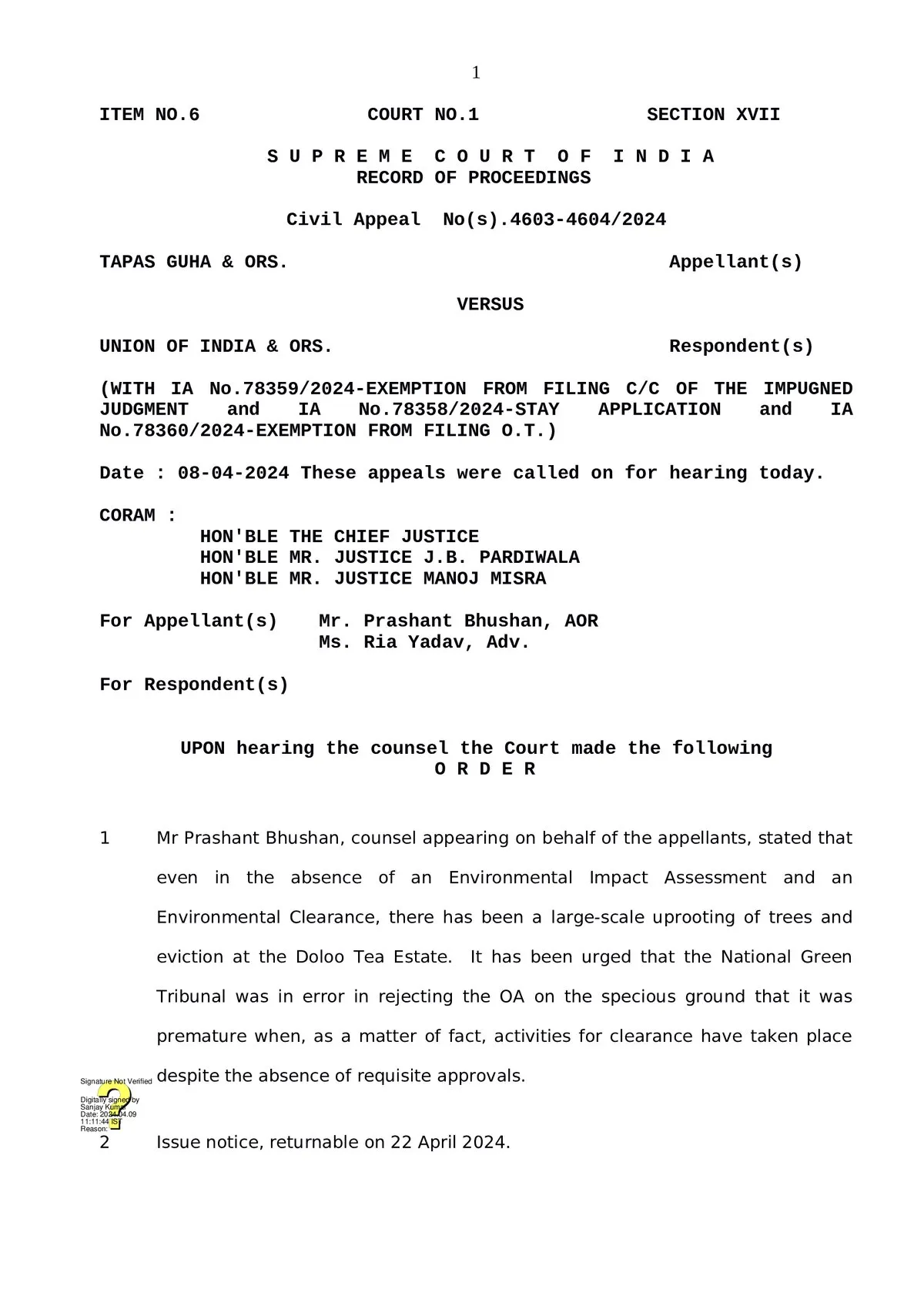 The SC order  