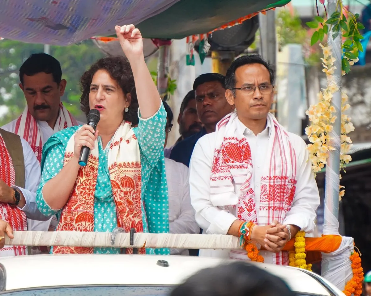 Priyanka Gandhi Vows Wage Hike for Assam Tea Garden Workers  Image: Twitter