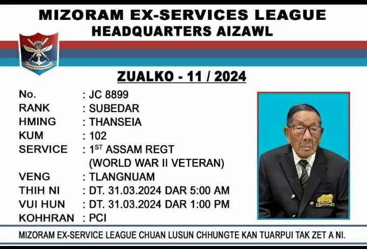 Veteran Subedar Thanseia  