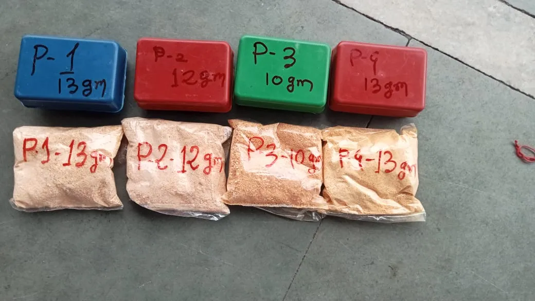 The seized suspected heroin at Guwahati Railway Station  