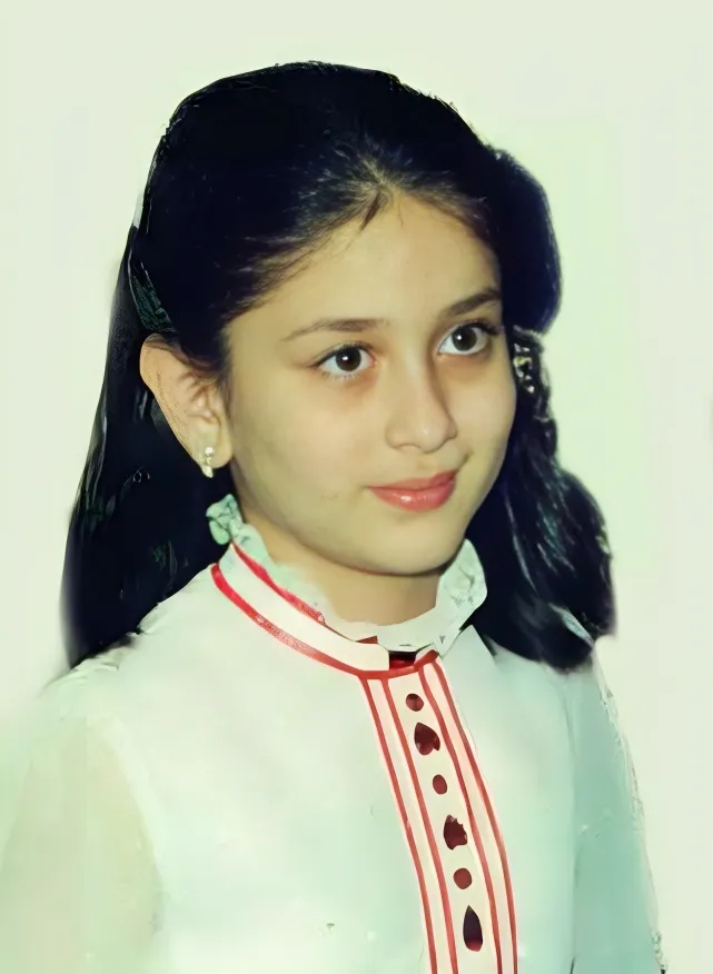 Kareena Kapoor was a beautiful child. She had a chubby chick making her more adorable and cute.  