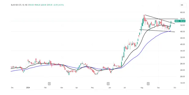 Black Box Daily Chart NSE CMP 545  