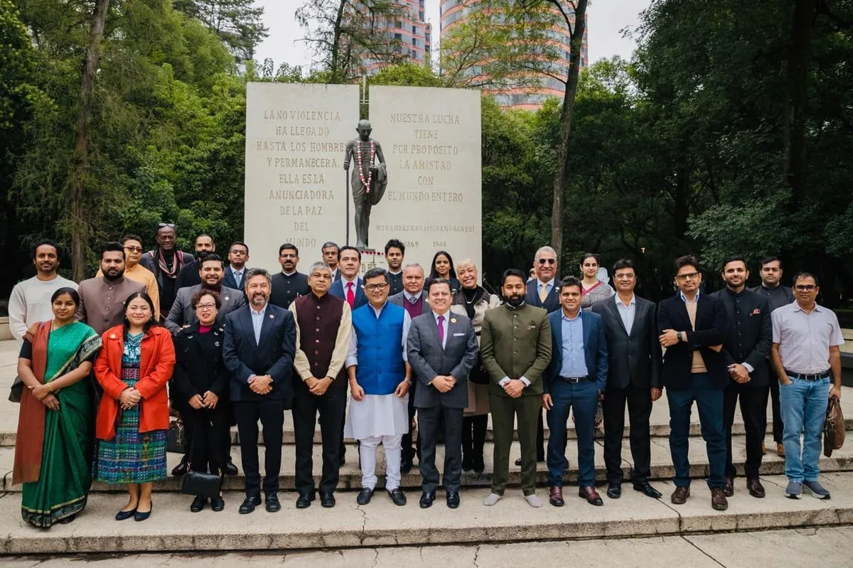Pabitra Margherita Pays Floral Tributes to Mahatma Gandhi in Mexico  