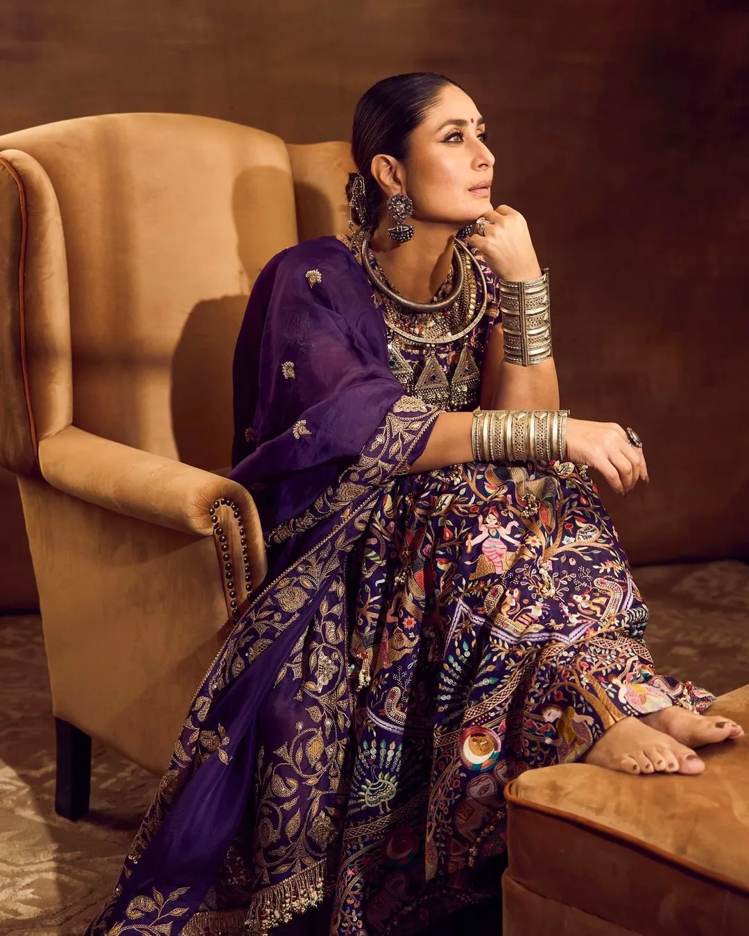 Kareena Kapoor Khan in Embroidered Lehenga saree  