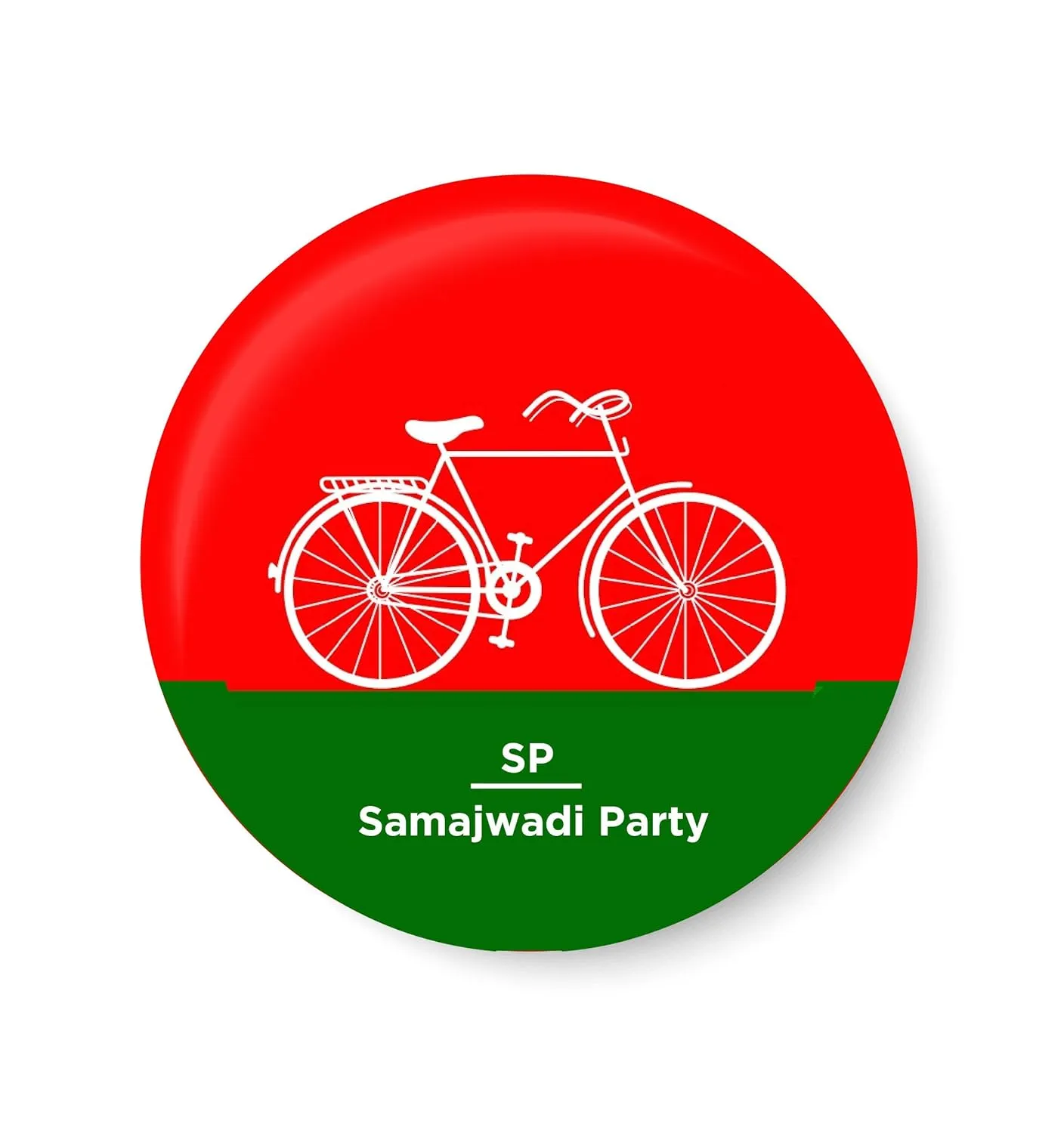 PEACOCKRIDE Vote for Your Party I Samajwadi Party Symbols Pin Badge (Metal,  Multicolour,37mm): Amazon.in: Home & Kitchen