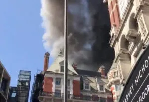 120 firefighters tackle blaze at luxury London hotel