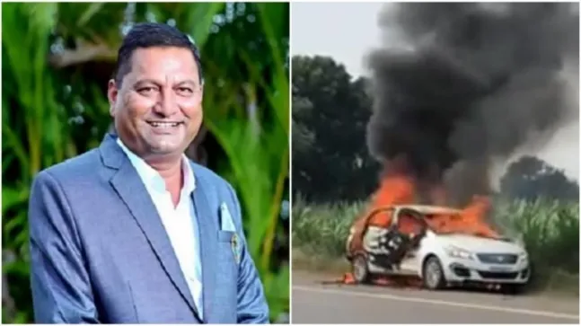 NCP leader Sanjay Shinde burnt alive after car catches fire in Nashik