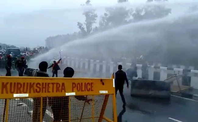 Haryana Protest: In Cold Wave, Water Cannons Used On Farmers Headed To Delhi