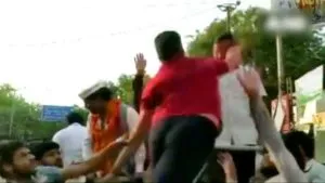 Arvind Kejriwal A man Slapped During Roadshow In Delhi