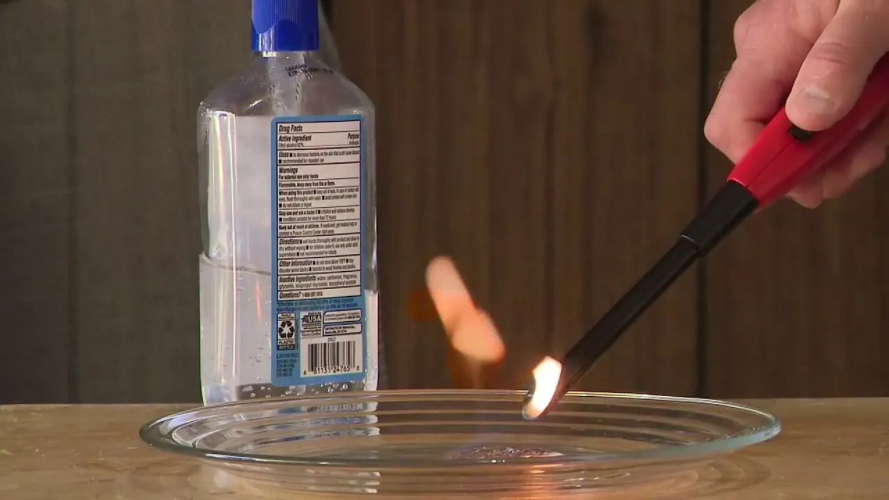 Too much hand sanitizer can be dangerous, especially around flames - YouTube