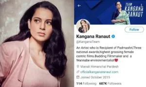 Kangana Ranaut's Twitter account 'permanently suspended' after comments on Mamata Banerjee