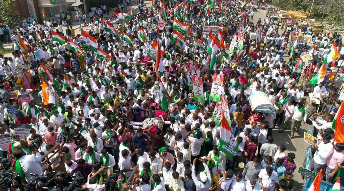 Farmers join Congress rallies in Bengaluru to support Delhi stir, top leaders detained | India News,The Indian Express