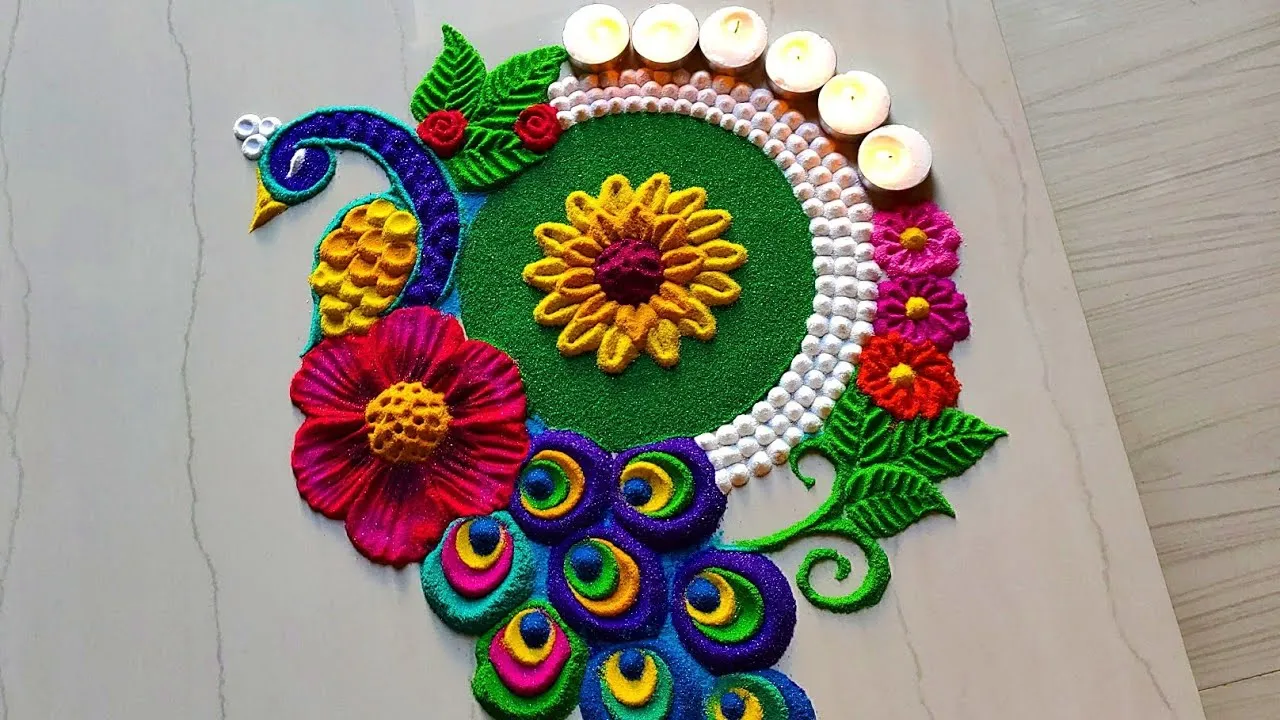Diwali Rangoli Sand Colors, Rangoli Colors With Nozzle, Home Decor:10 Pcs