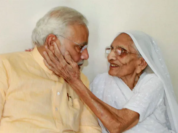 Image result for modi and his mother photo