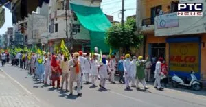 Farmers Protest Against lockdown imposed by the Punjab government in Punjab