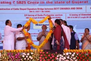 Prime Minister Narendra Modi inaugurates Gujarat bridge