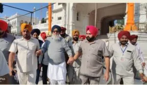 Former CM Parkash Singh Badal At Golden Temple Amritsar