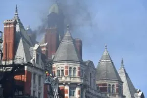 120 firefighters tackle blaze at luxury London hotel