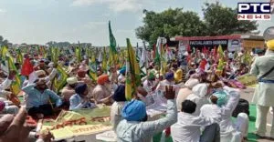 Protest on Bathinda-Chandigarh road demanding manjeet dhaner acquittal for life term imprisonment