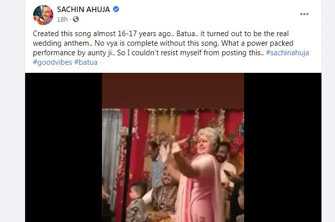 inside image of sachin ahuja posted viral video on batua song-min