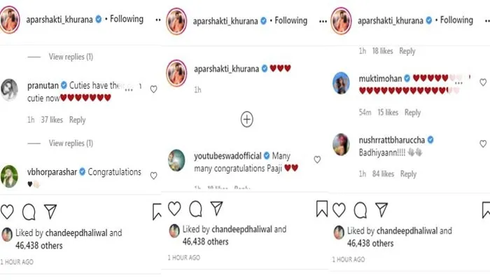 aparshakti khurana congratulation comments-min