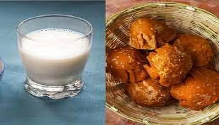 milk and jaggery,