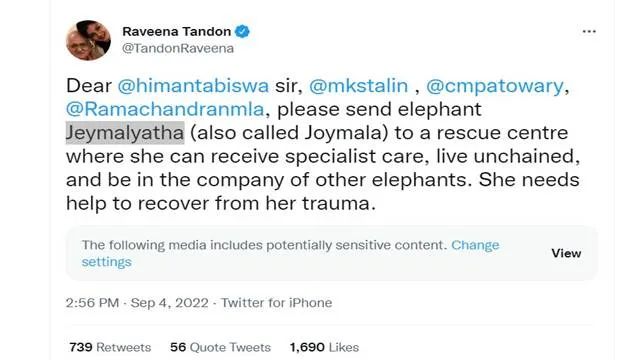 actress raveena tandon tweet