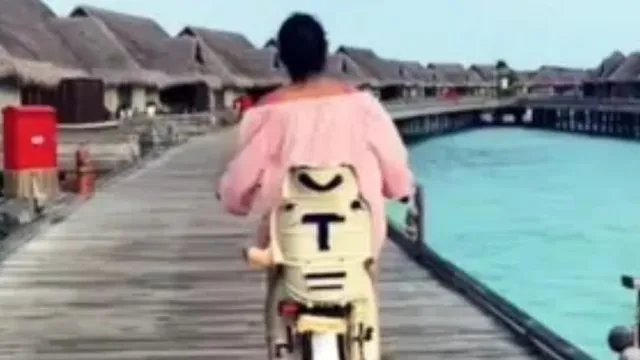 Anushka Sharma's video of cycling in Maldives with daughter Vamika riding pillion goes viral