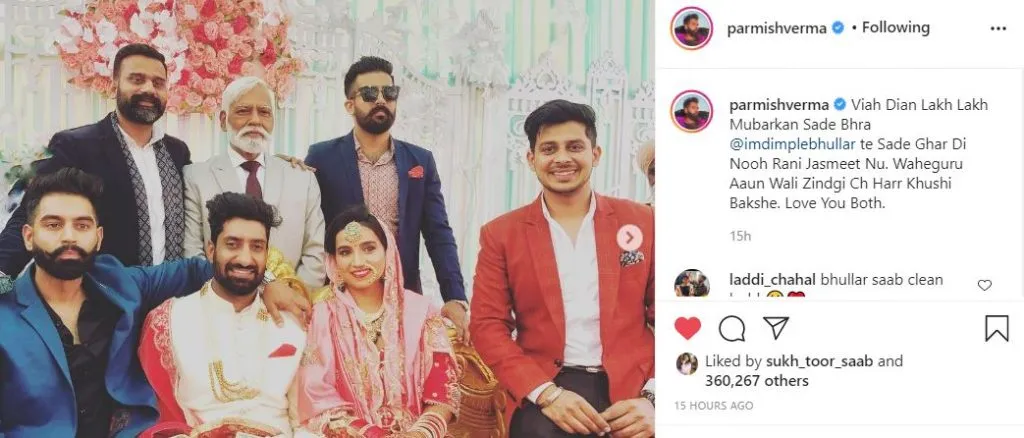 inside image of parmish verma friend's marriage