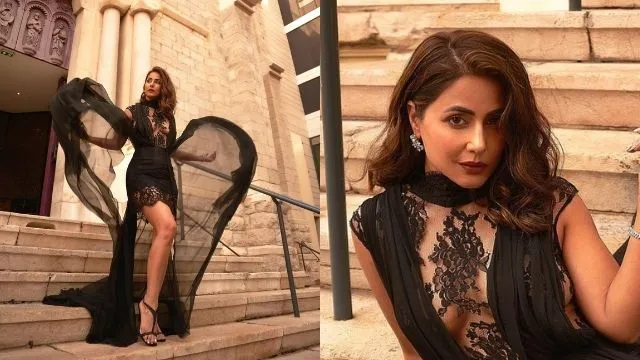 Cannes 2022: Hina Khan looks stunning in black semi-sheer outfit <See Pictures>