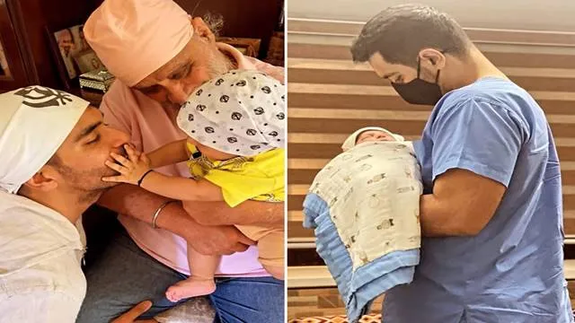 angad bedi with son