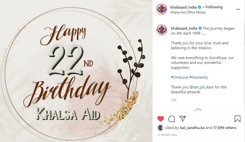 image of khalsa aid happy birthday 22 year