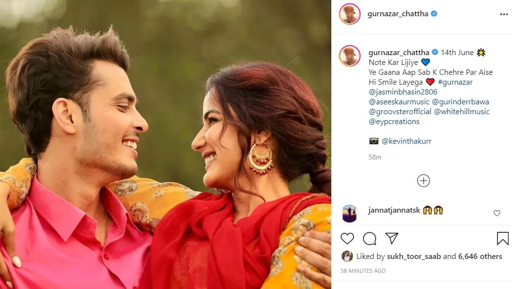 gurnazar and jasmin in new song