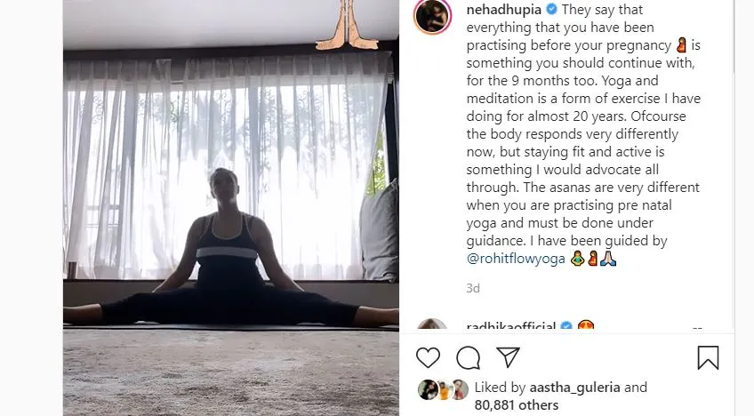 neha dhupia yoga video