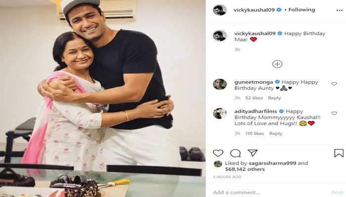 vicky kaushal wished happy birthday to his mother