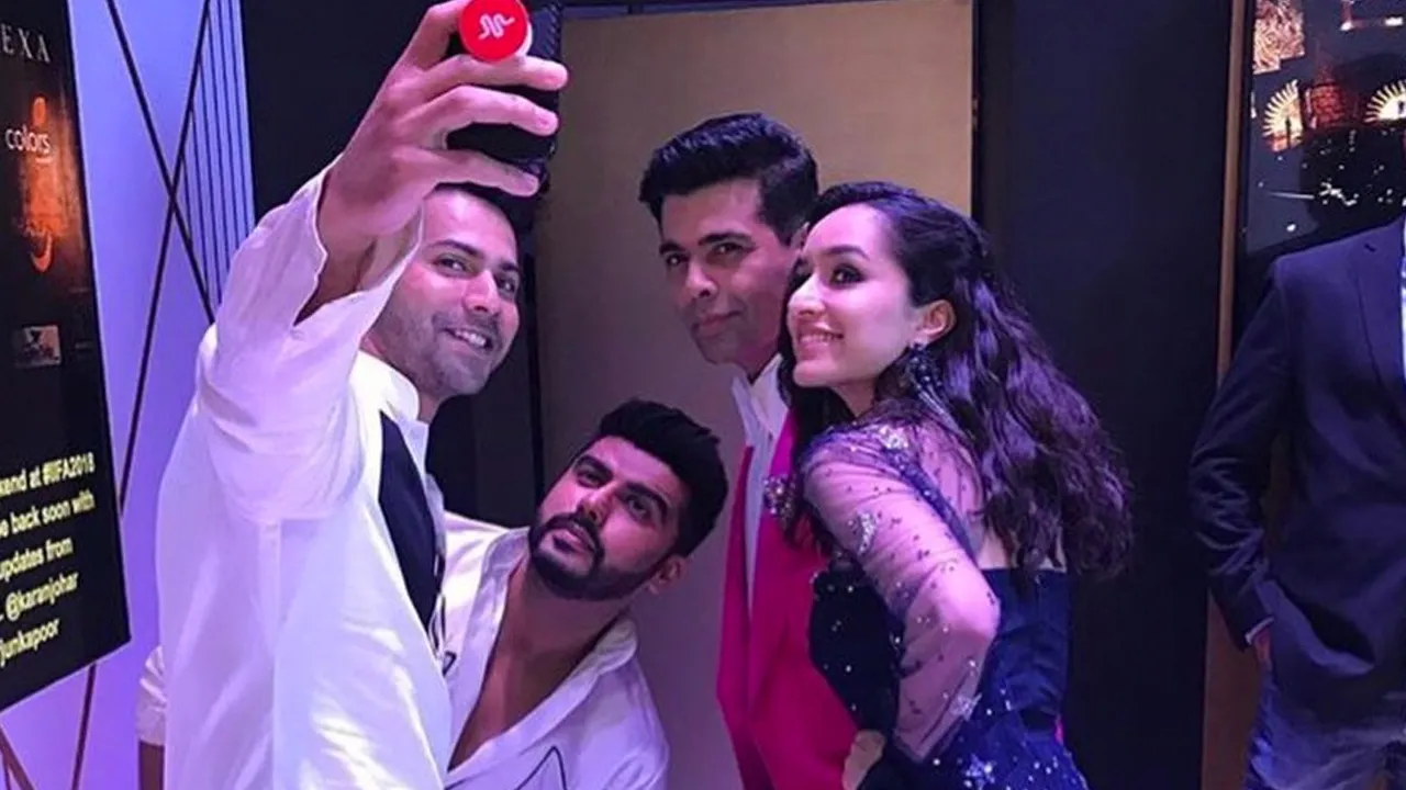 Karan Johar, Arjun Kapoor, Shraddha Kapoor, Varun Dhawan Having Gala Time In IIFA 2018