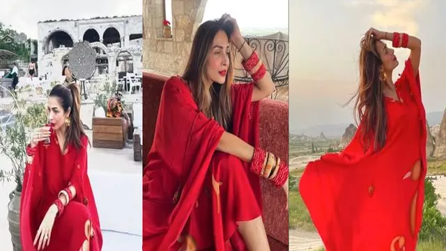 Malaika Arora latest pics in red dress
