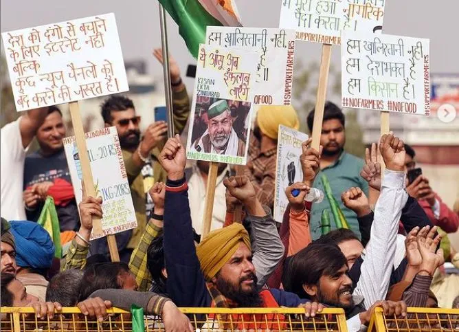 inside image of farmer protest