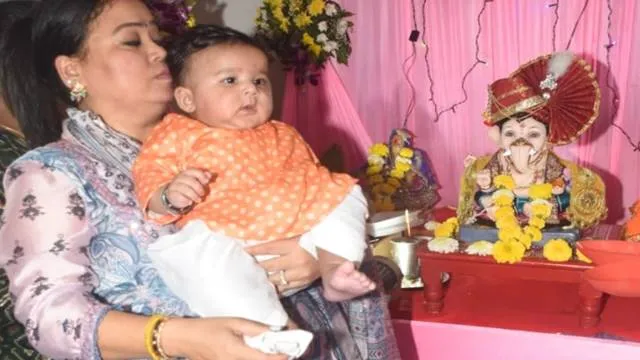 inside image of bharti singh with son