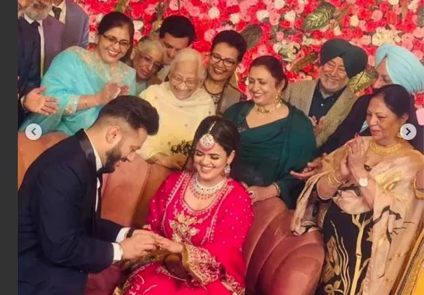 inside image of pukhraj bhall got engagement with dipu sidhu