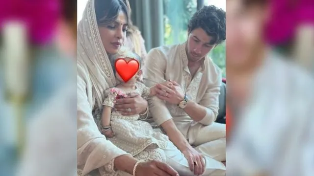 Priyanka Chopra and Nick Jonas with Malti diwali
