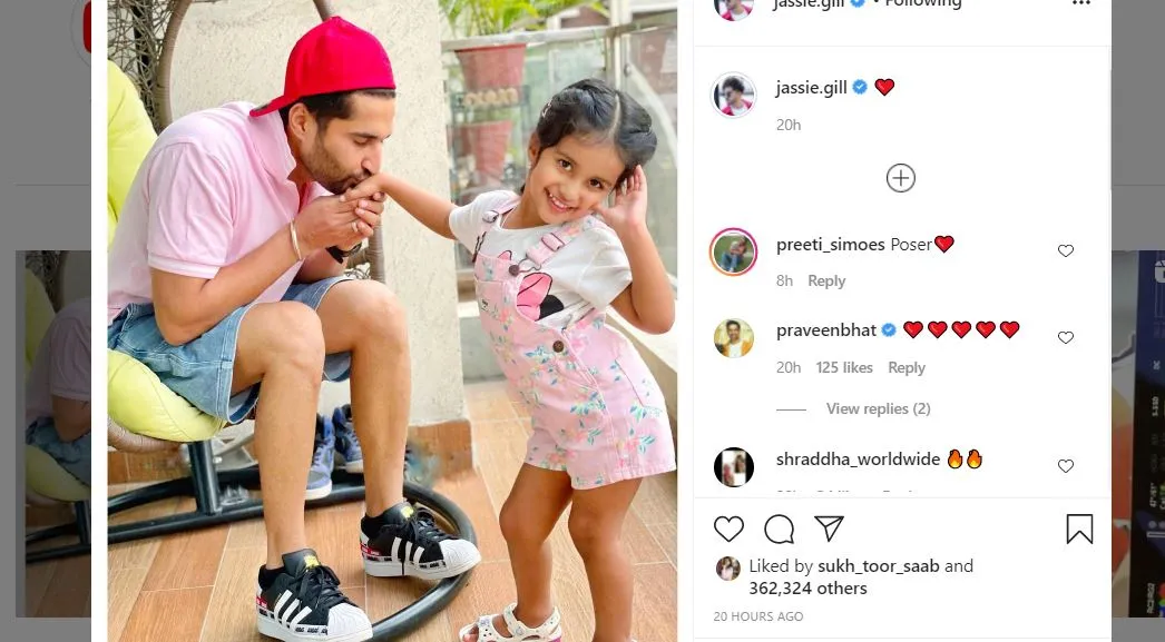 jassie gill image with daughter rojas kaur gill