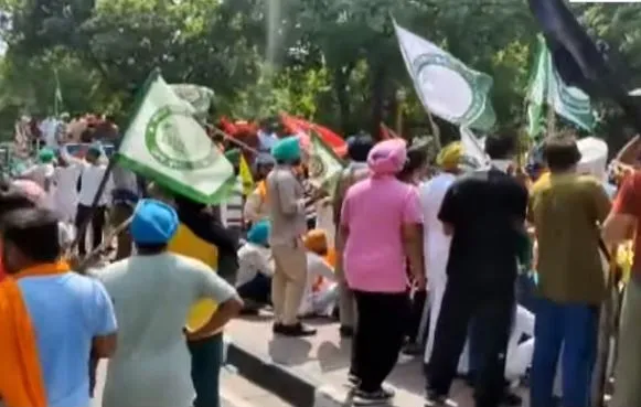 inside image of farmer protest